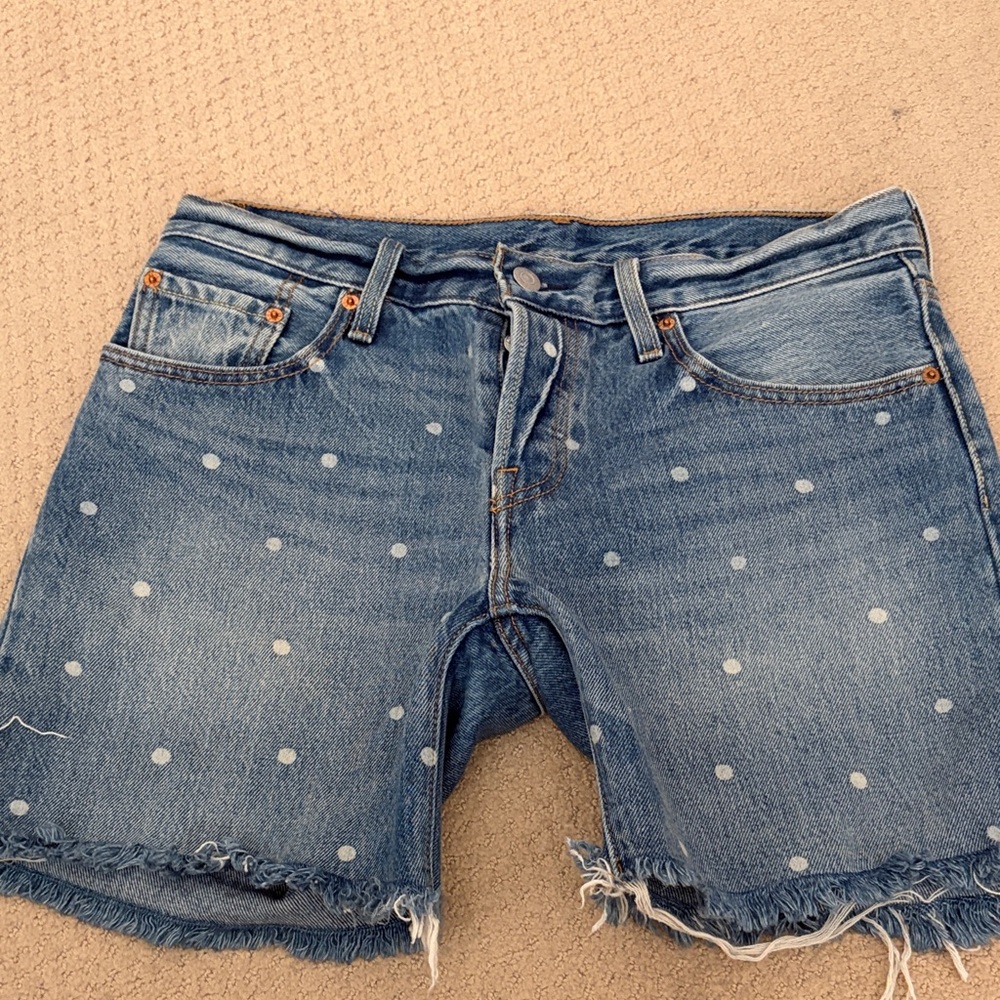Levi's Blue Polka Dot Jean Shorts